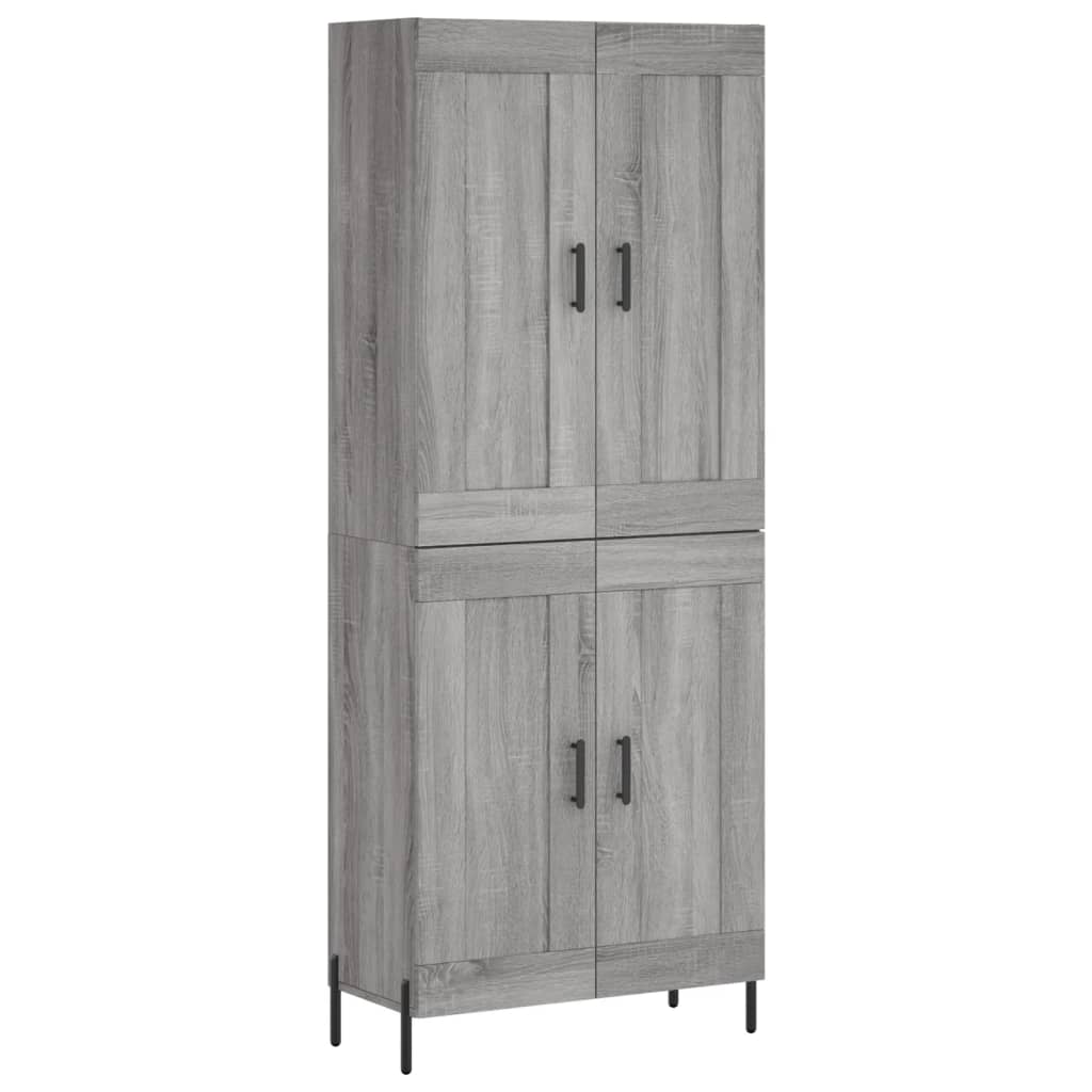 Highboard Grau Sonoma 69,5x34x180 cm Holzwerkstoff