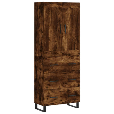 vidaXL Highboard Chêne fumé 69,5x34x180 cm Bois d'ingénierie