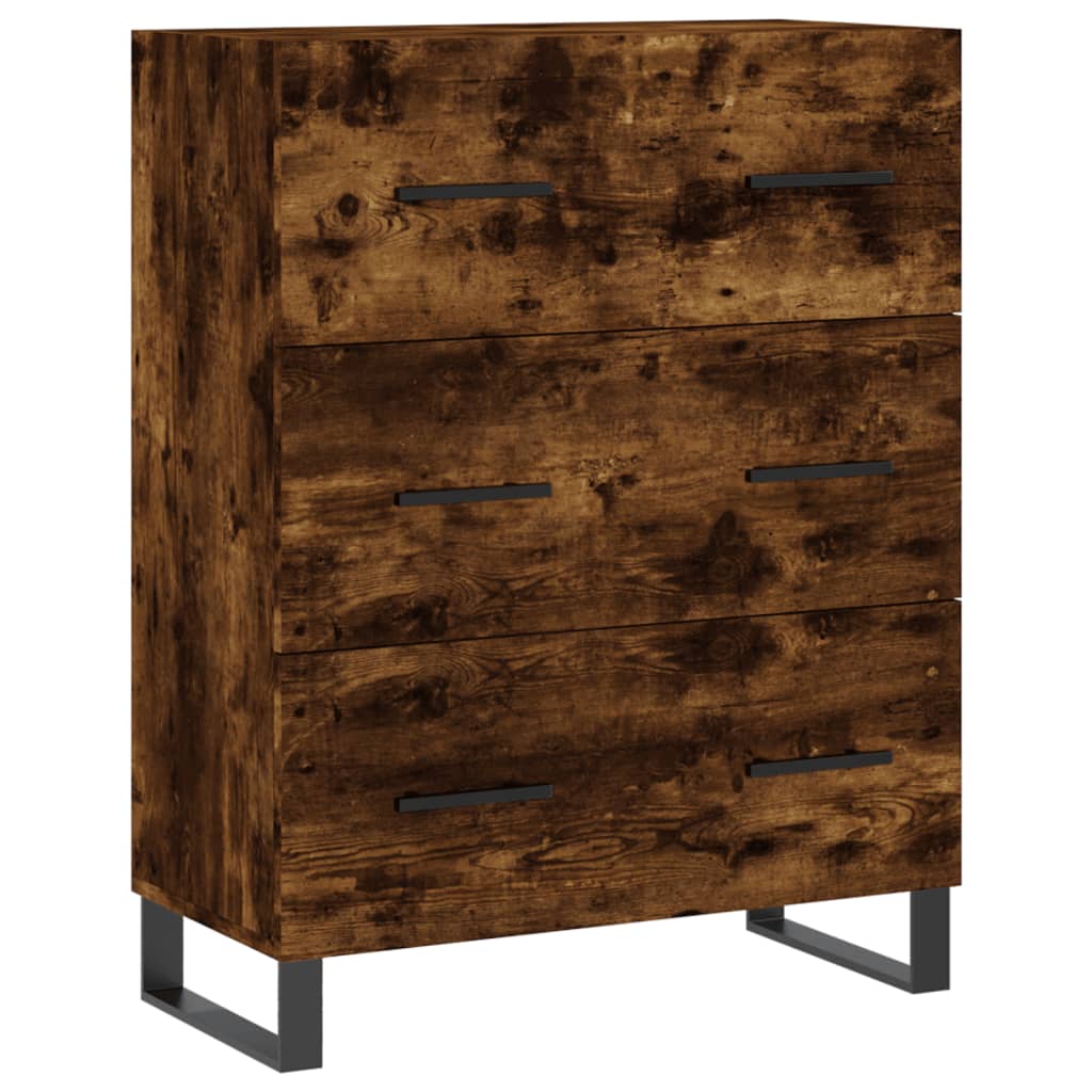 vidaXL Highboard Chêne fumé 69,5x34x180 cm Bois d'ingénierie