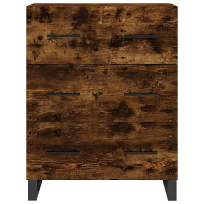vidaXL Highboard Chêne fumé 69,5x34x180 cm Bois d'ingénierie