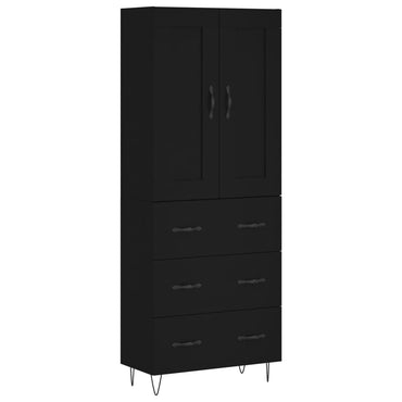 vidaXL Highboard noir 69,5x34x180 cm Bois d'ingénierie
