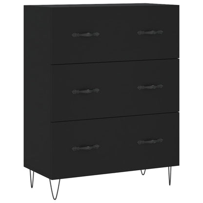 vidaXL Highboard noir 69,5x34x180 cm Bois d'ingénierie