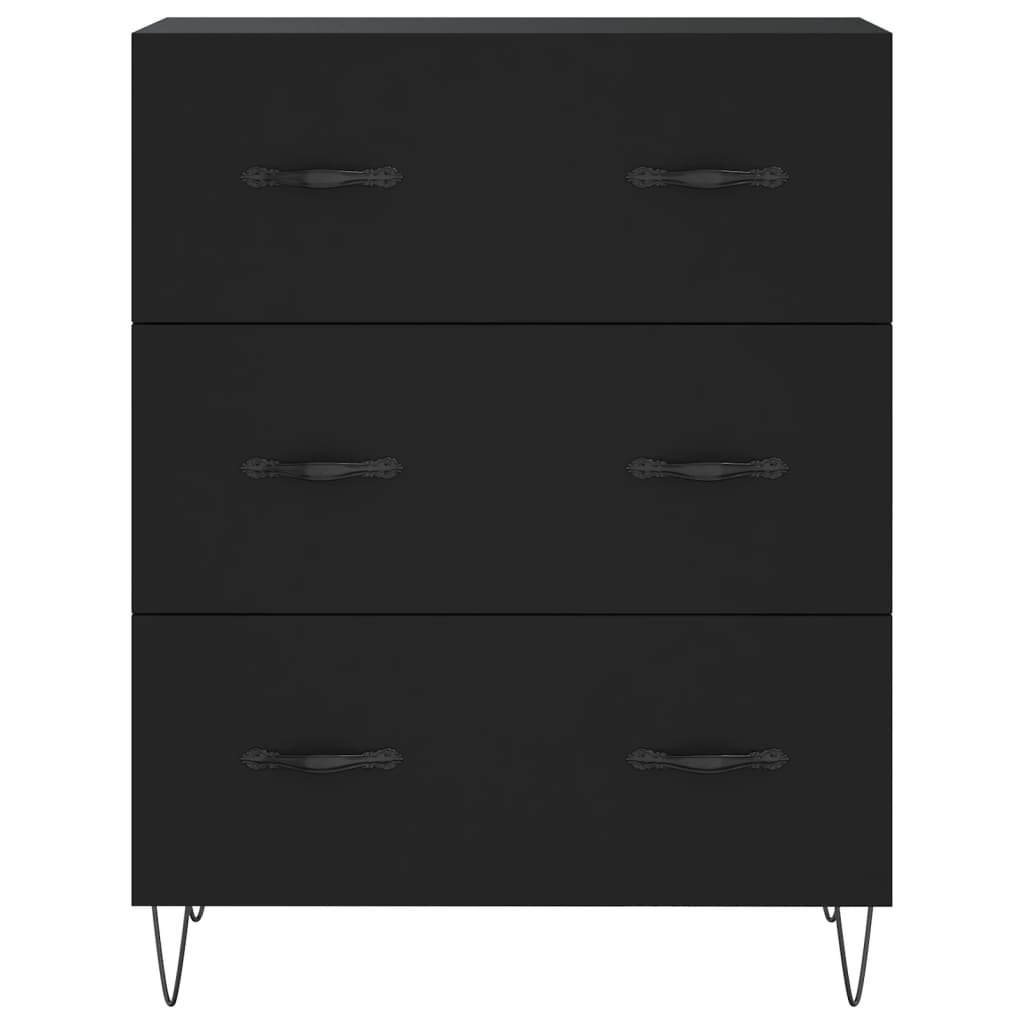 vidaXL Highboard noir 69,5x34x180 cm Bois d'ingénierie