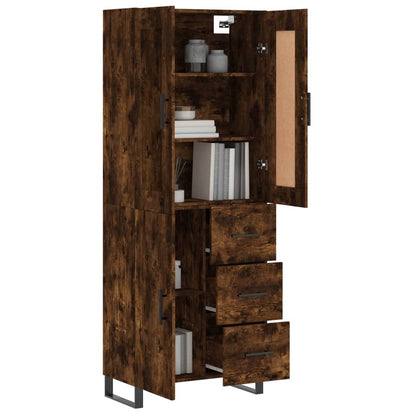 vidaXL Highboard Chêne Fumé 69,5x34x180 cm Bois d'ingénierie