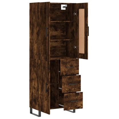 vidaXL Highboard Chêne Fumé 69,5x34x180 cm Bois d'ingénierie