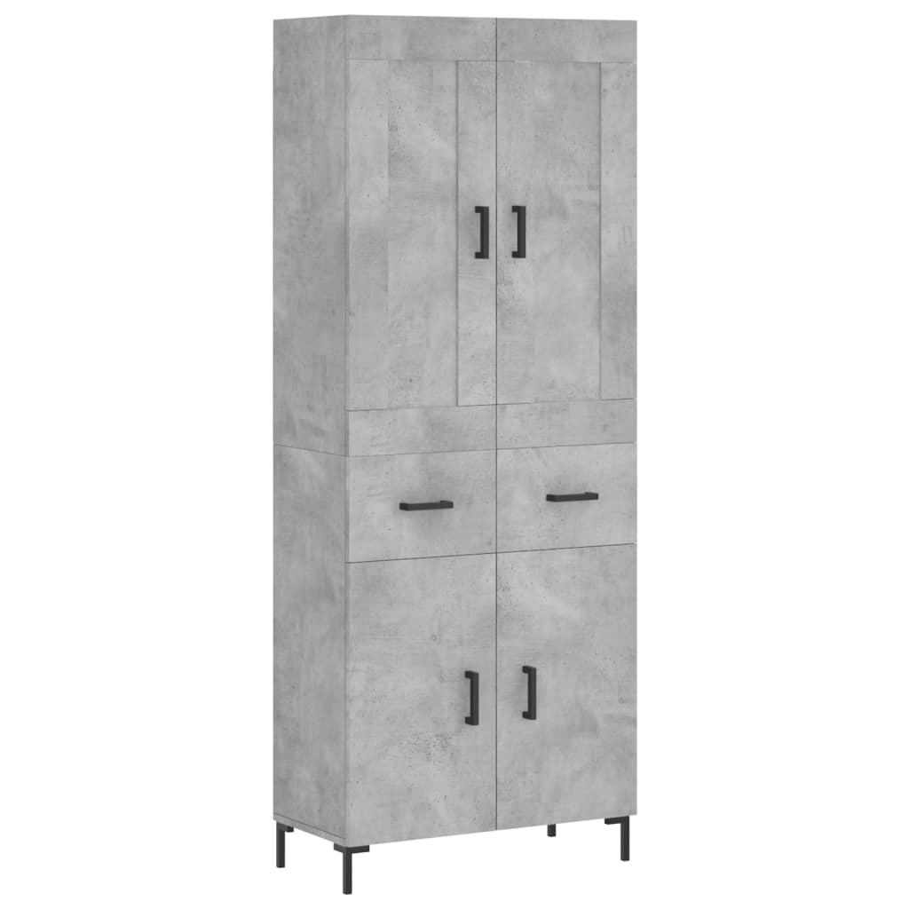 Highboard Betongrau 69,5x34x180 cm Holzwerkstoff