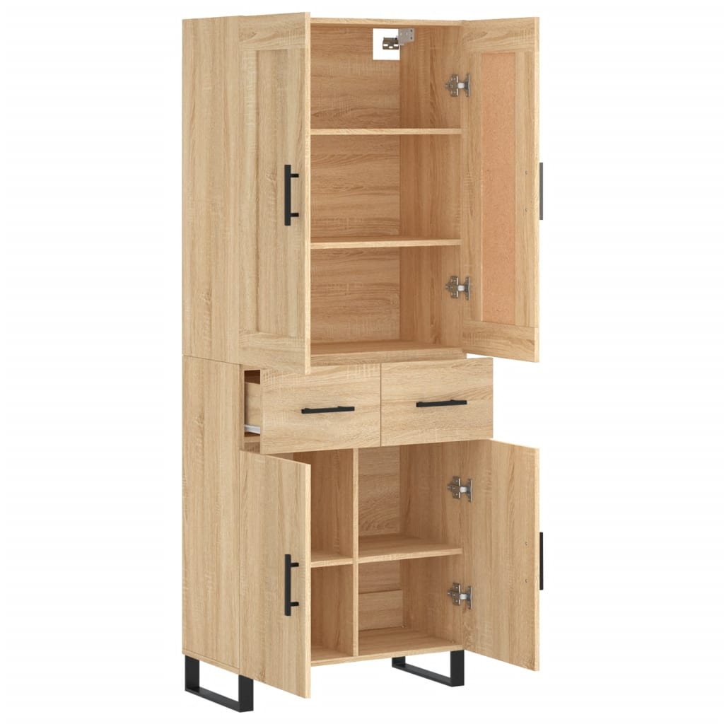 vidaXL Vaisselier chêne Sonoma 69,5x34x180 cm Aggloméré