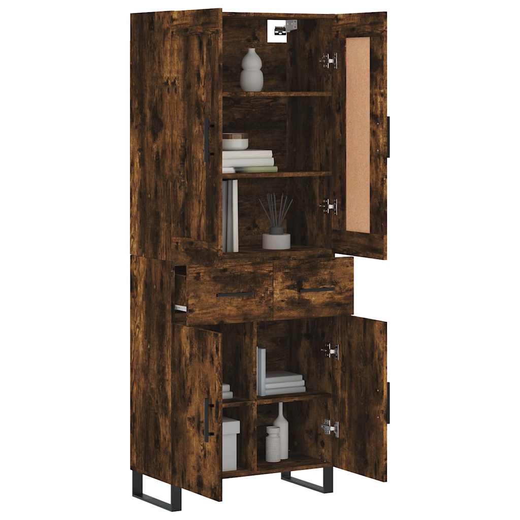 vidaXL Highboard Räuchereiche 69,5x34x180 cm Holzwerkstoff