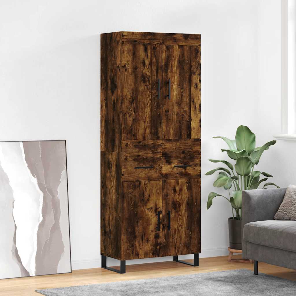 vidaXL Highboard Räuchereiche 69,5x34x180 cm Holzwerkstoff