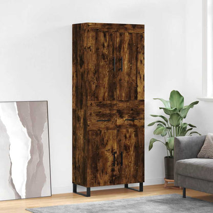 vidaXL Highboard Räuchereiche 69,5x34x180 cm Holzwerkstoff