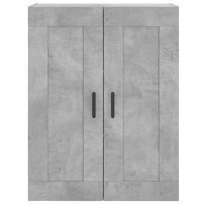 vidaXL Bahut gris béton 69,5x34x180 cm Aggloméré