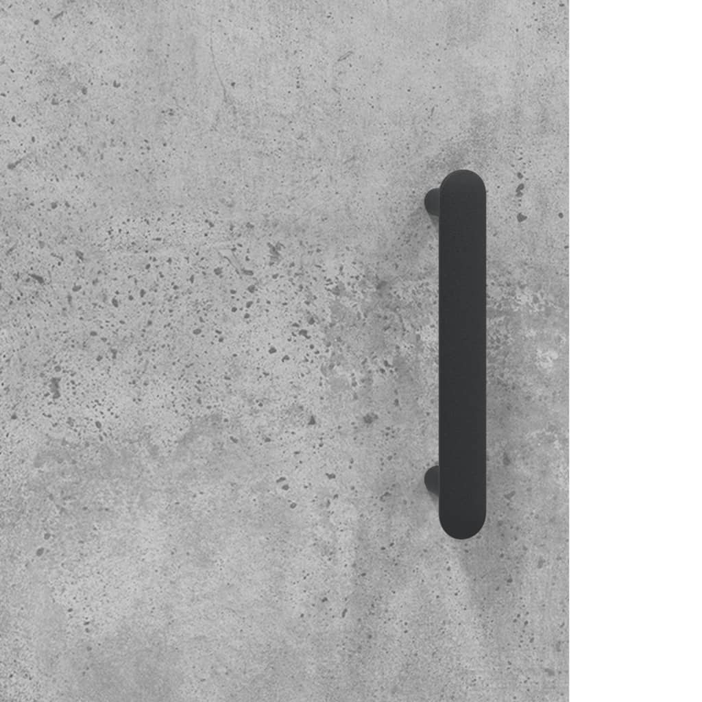 vidaXL Bahut gris béton 69,5x34x180 cm Aggloméré