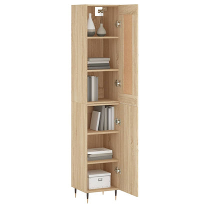 vidaXL Highboard Sonoma-Eiche 34,5x34x180 cm Holzwerkstoff