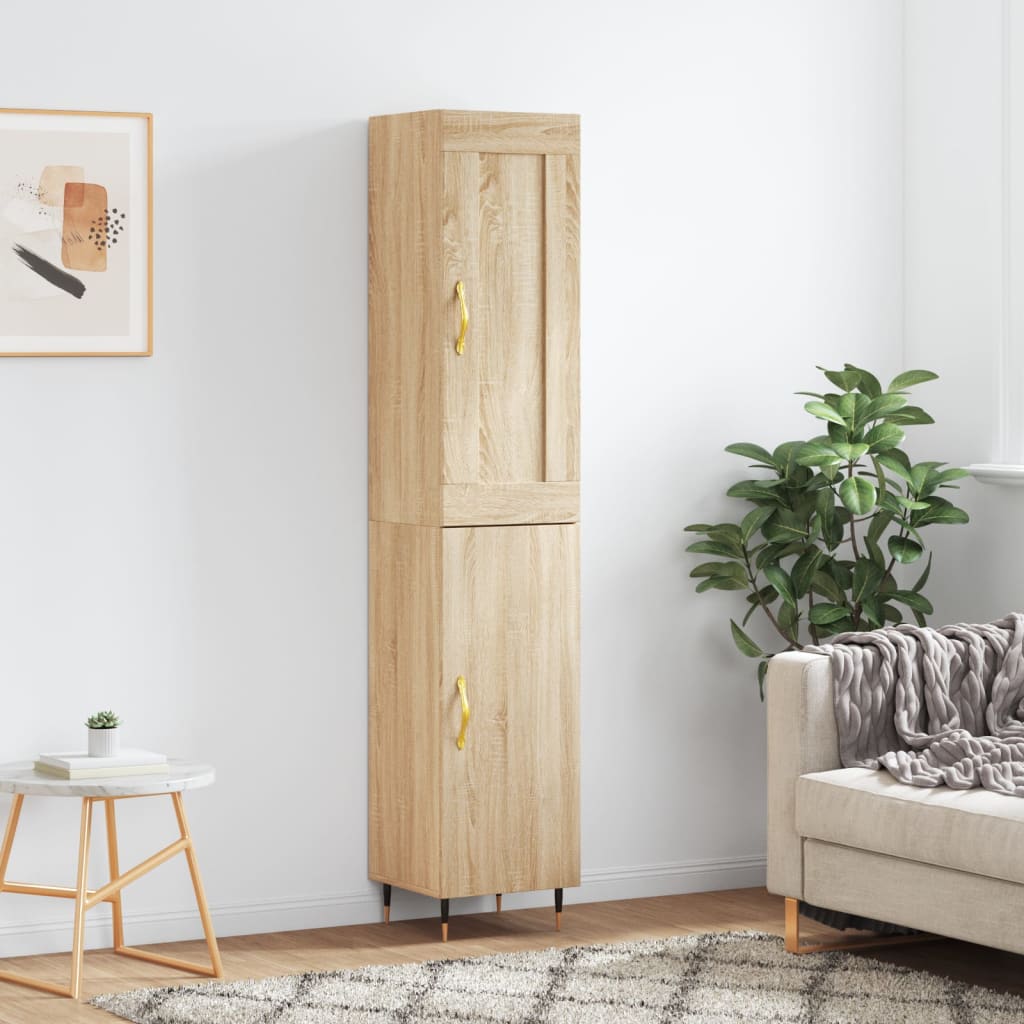 vidaXL Highboard Sonoma-Eiche 34,5x34x180 cm Holzwerkstoff