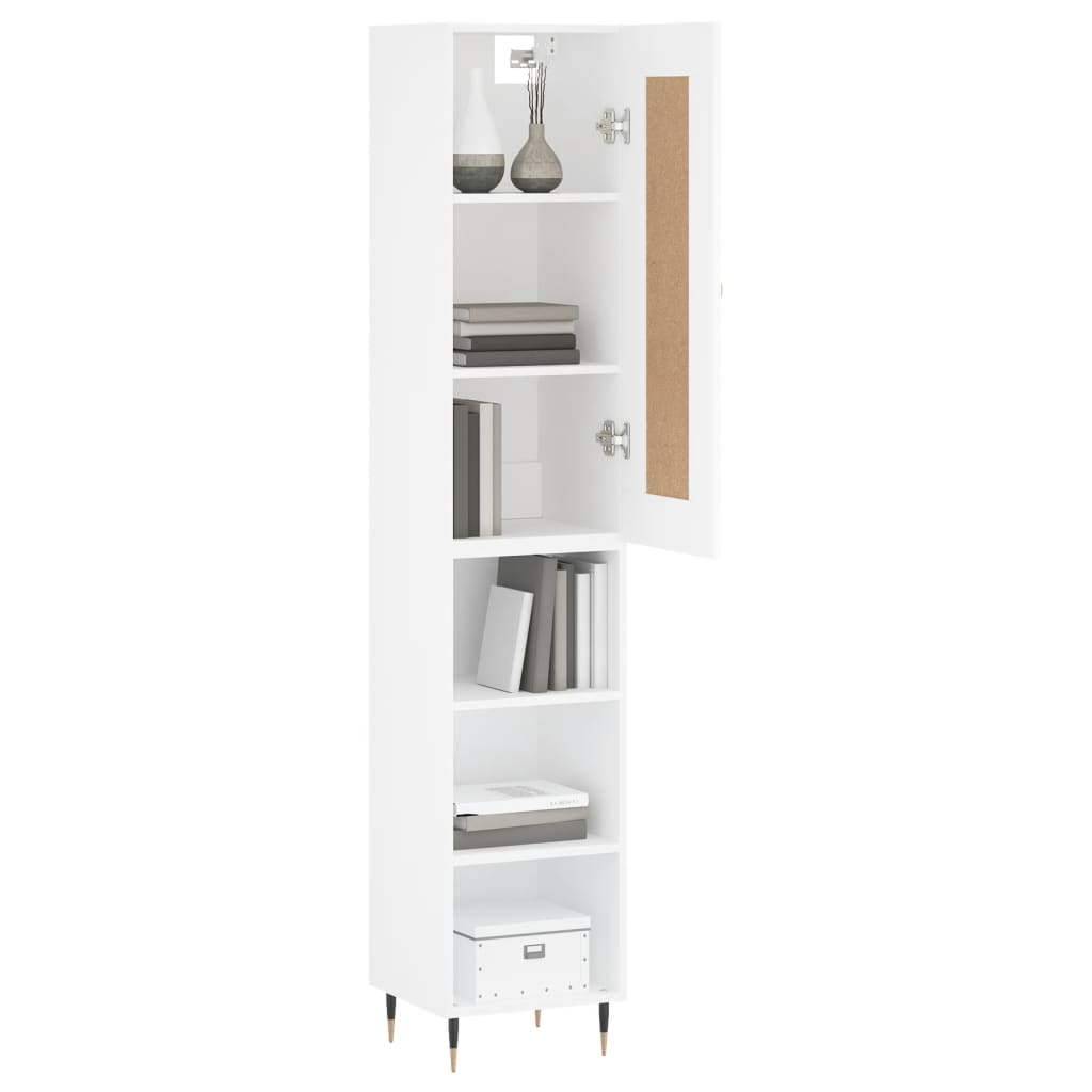 vidaXL Highboard Weiß 34,5x34x180 cm Holzwerkstoff
