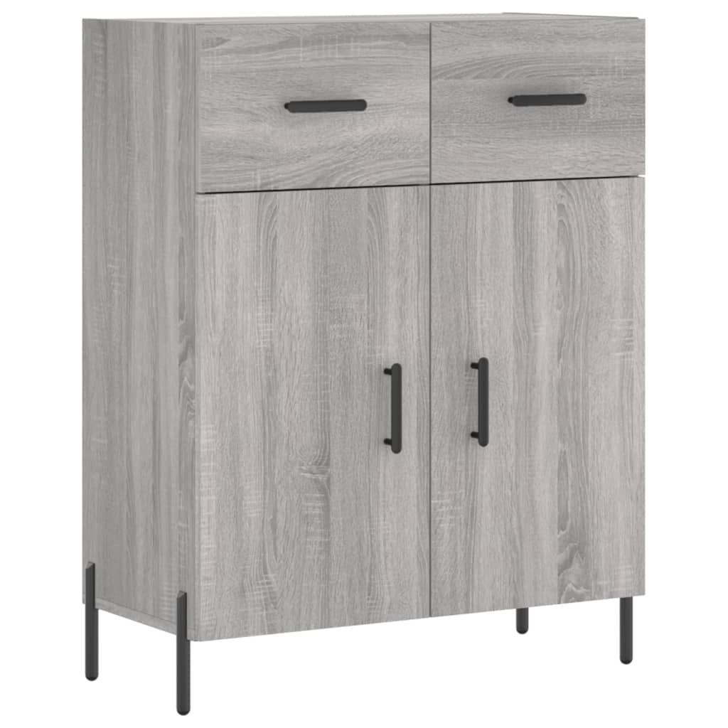 Highboard Grau Sonoma 69,5x34x180 cm Holzwerkstoff