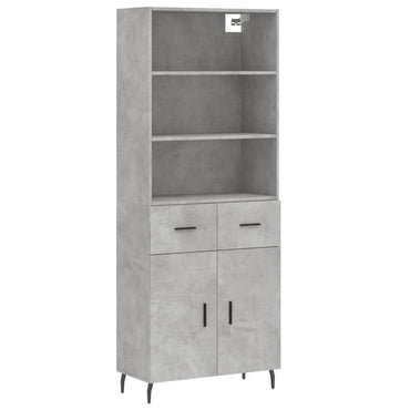 vidaXL Highboard Betongrau 69,5x34x180 cm Holzwerkstoff