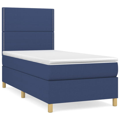 vidaXL Lit coffre avec matelas bleu 80x200 cm Tissu