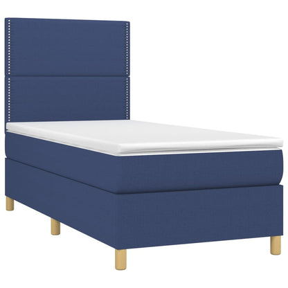 vidaXL Lit coffre avec matelas bleu 80x200 cm Tissu