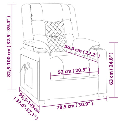 vidaXL Fauteuil relax électrique crème similicuir