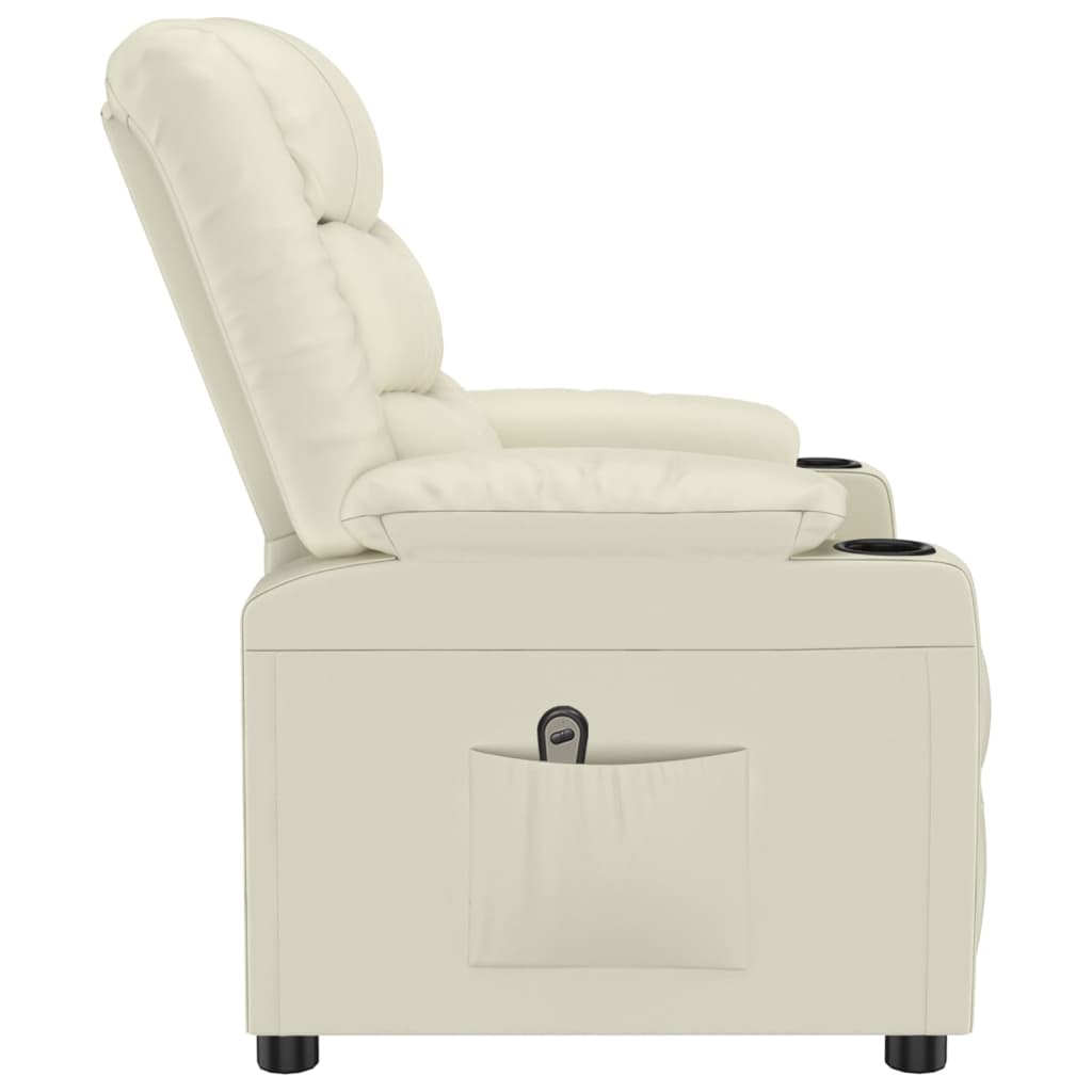 vidaXL Fauteuil relax électrique crème similicuir