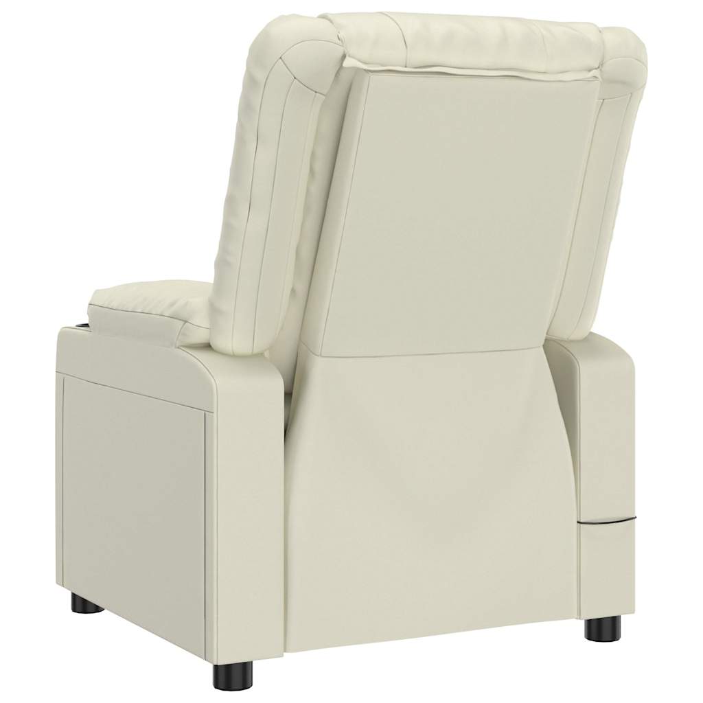 vidaXL Fauteuil relax électrique crème similicuir