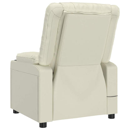 vidaXL Fauteuil relax électrique crème similicuir