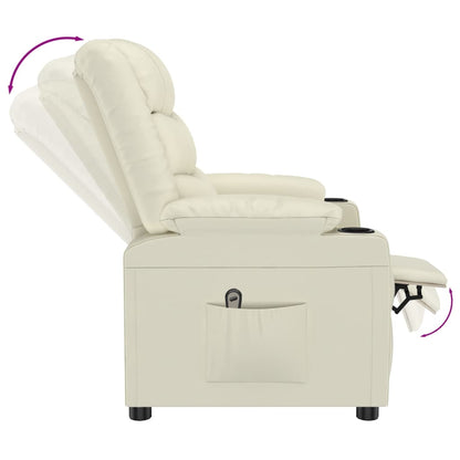 vidaXL Fauteuil relax électrique crème similicuir