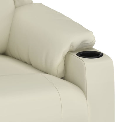 vidaXL Fauteuil relax électrique crème similicuir
