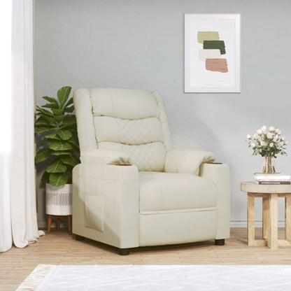 vidaXL Fauteuil relax électrique crème similicuir