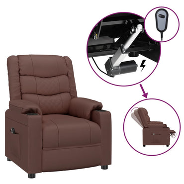 vidaXL Fauteuil inclinable électrique marron cuir artificiel