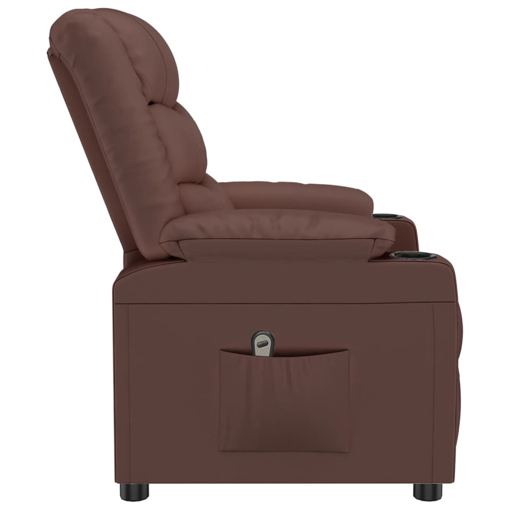 vidaXL Fauteuil inclinable électrique marron cuir artificiel