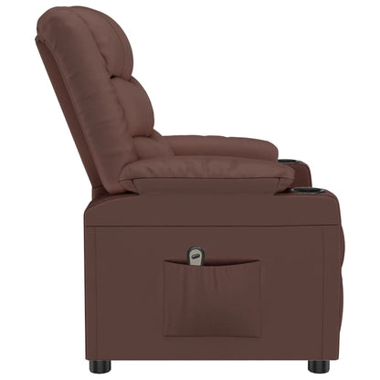 vidaXL Fauteuil inclinable électrique marron cuir artificiel