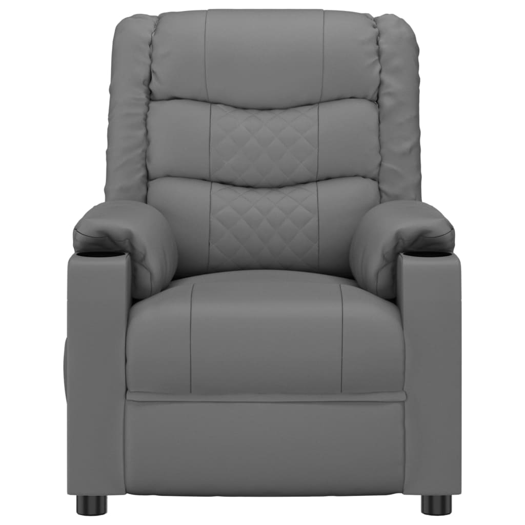 vidaXL Fauteuil relax électrique gris en similicuir