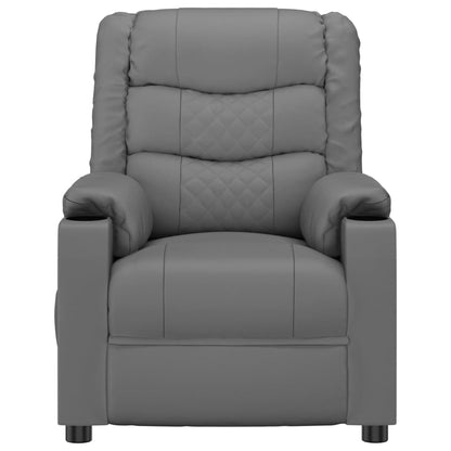 vidaXL Fauteuil relax électrique gris en similicuir
