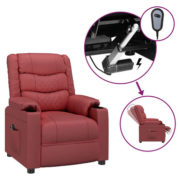 vidaXL Fauteuil de relaxation électrique similicuir rouge bordeaux