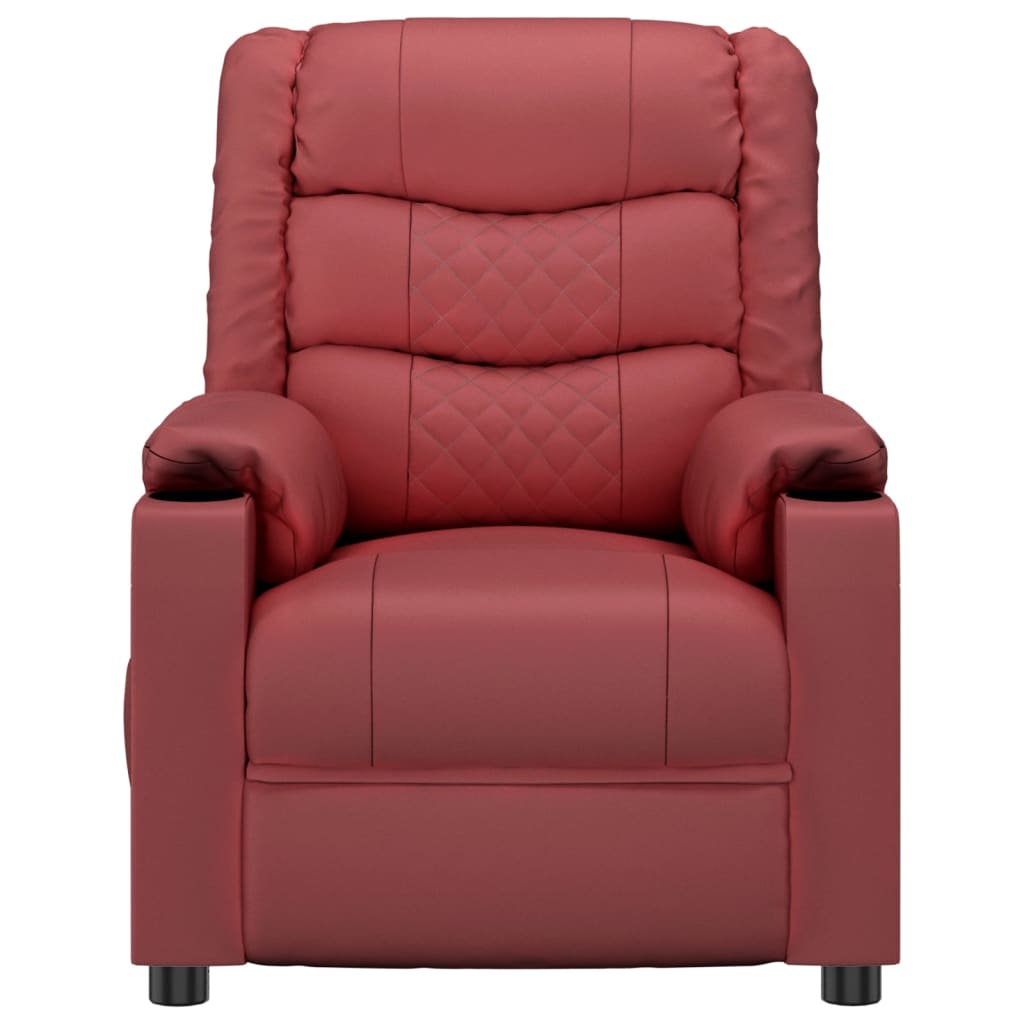 vidaXL Fauteuil de relaxation électrique similicuir rouge bordeaux