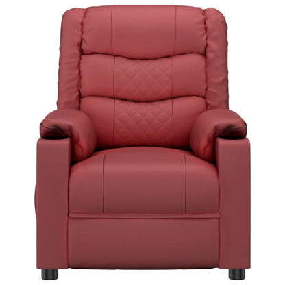 vidaXL Fauteuil de relaxation électrique similicuir rouge bordeaux