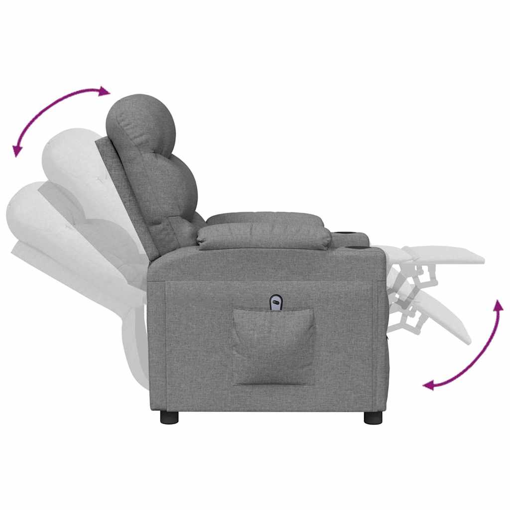 vidaXL Relaxsessel Elektrisch Hellgrau Stoff