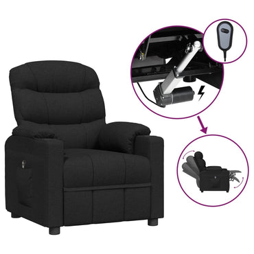 vidaXL Relaxsessel Elektrisch Schwarz Stoff