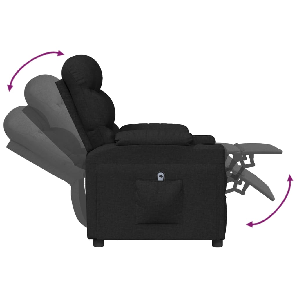vidaXL Relaxsessel Elektrisch Schwarz Stoff