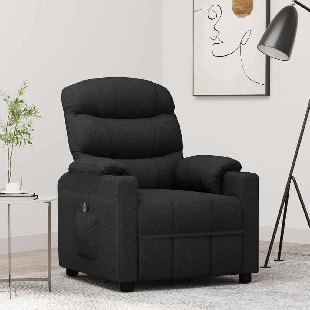 vidaXL Relaxsessel Elektrisch Schwarz Stoff
