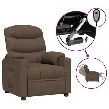 vidaXL Relaxsessel Elektrisch Braun Stoff