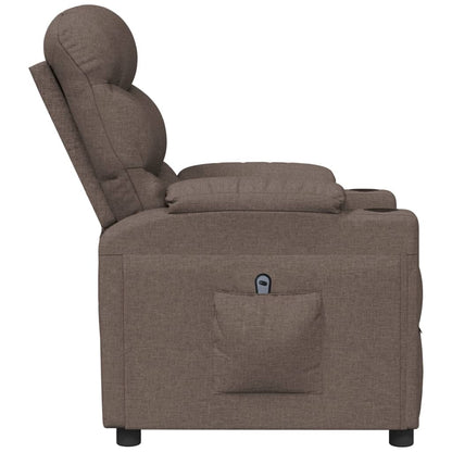 vidaXL Relaxsessel Elektrisch Taupe Stoff