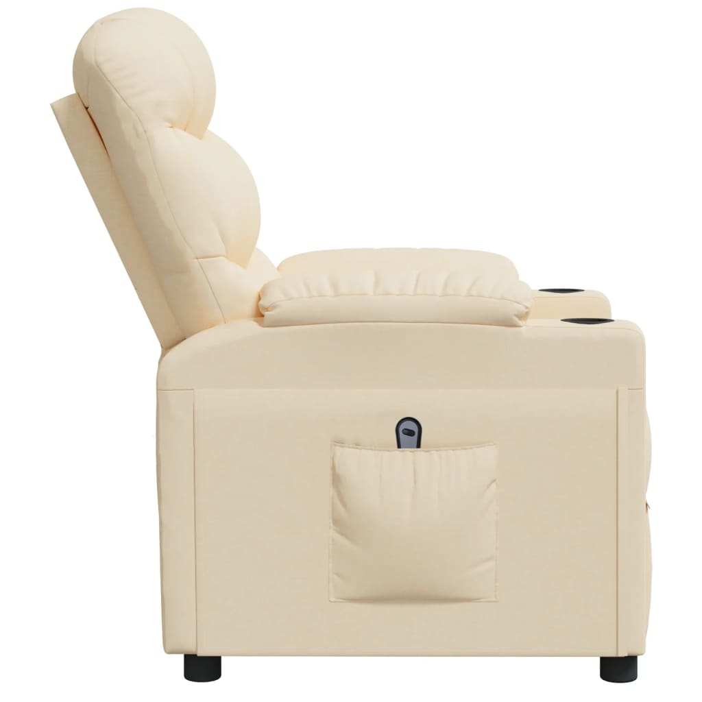 vidaXL Relaxsessel Elektrisch Creme Stoff