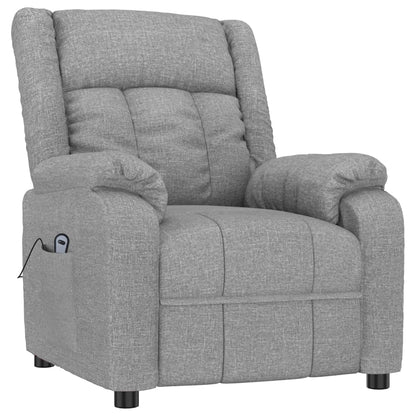 vidaXL Fauteuil relax électrique Gris clair Tissu