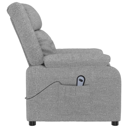 vidaXL Fauteuil relax électrique Gris clair Tissu