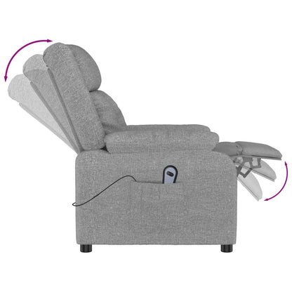 vidaXL Fauteuil relax électrique Gris clair Tissu