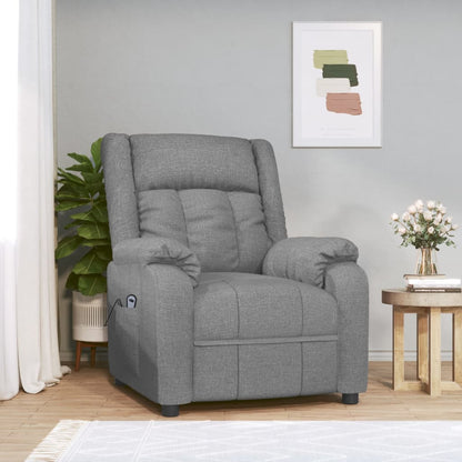 vidaXL Fauteuil relax électrique Gris clair Tissu