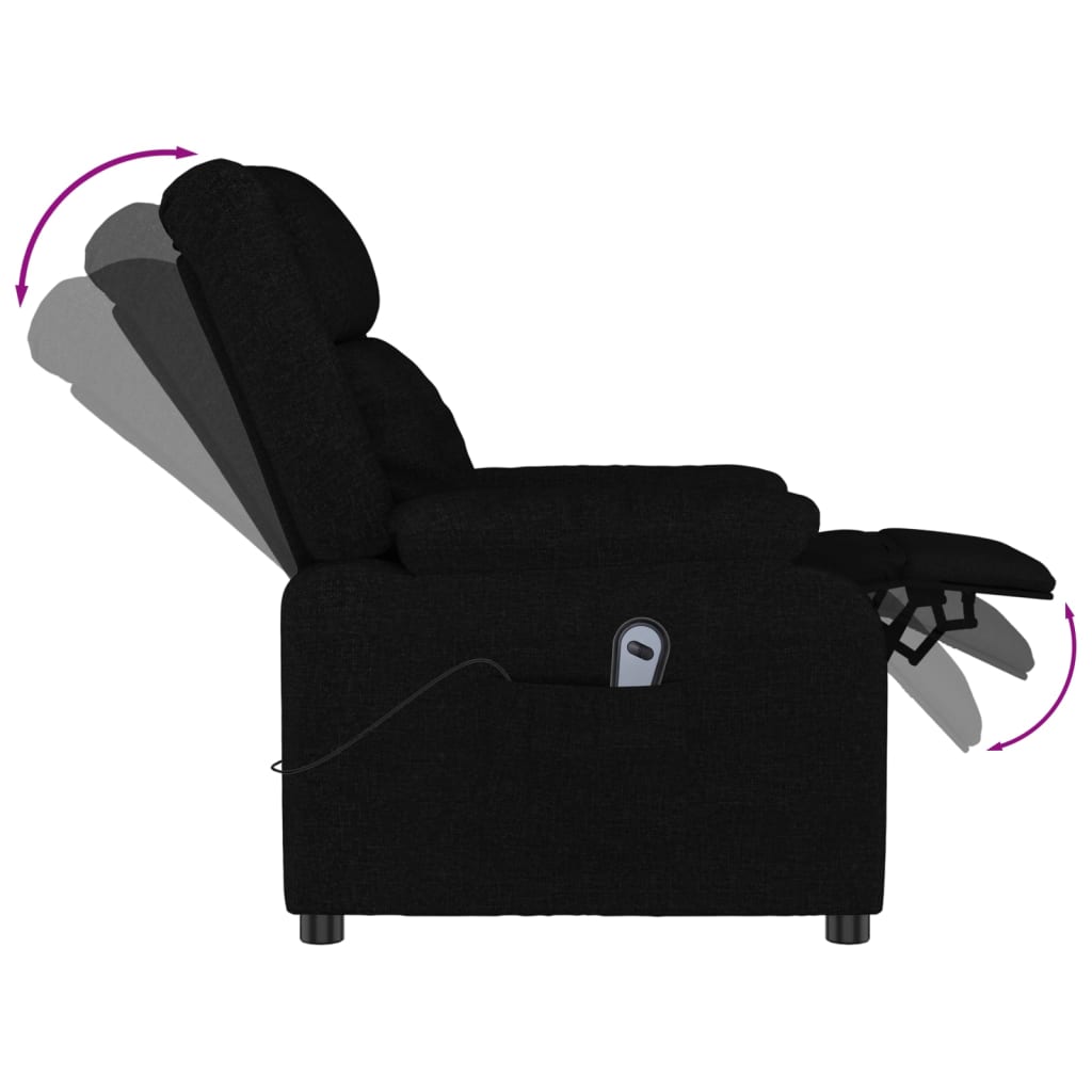 vidaXL Relaxsessel Elektrisch Schwarz Stoff